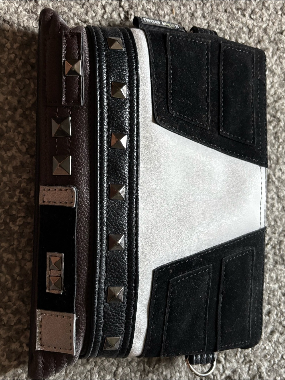 Sent From Mars Han Solo Star Wars Studded Black & White Leather Clutch